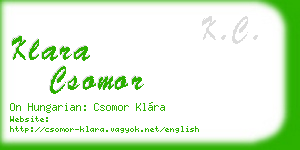 klara csomor business card