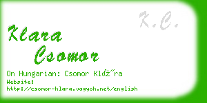 klara csomor business card